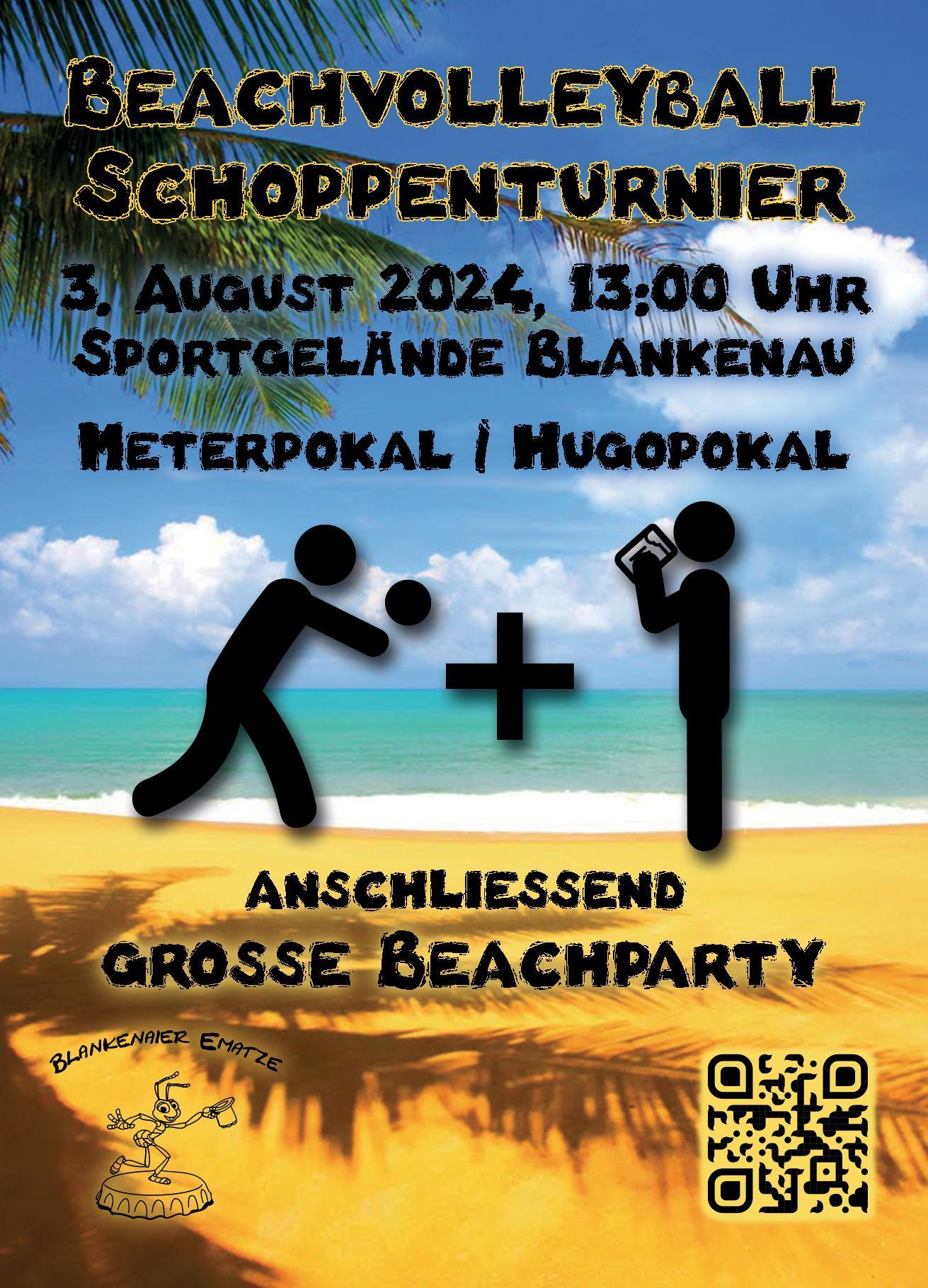 Hier sehen Sie das Plakat des Beachvolleyballturniers in Blankenau.