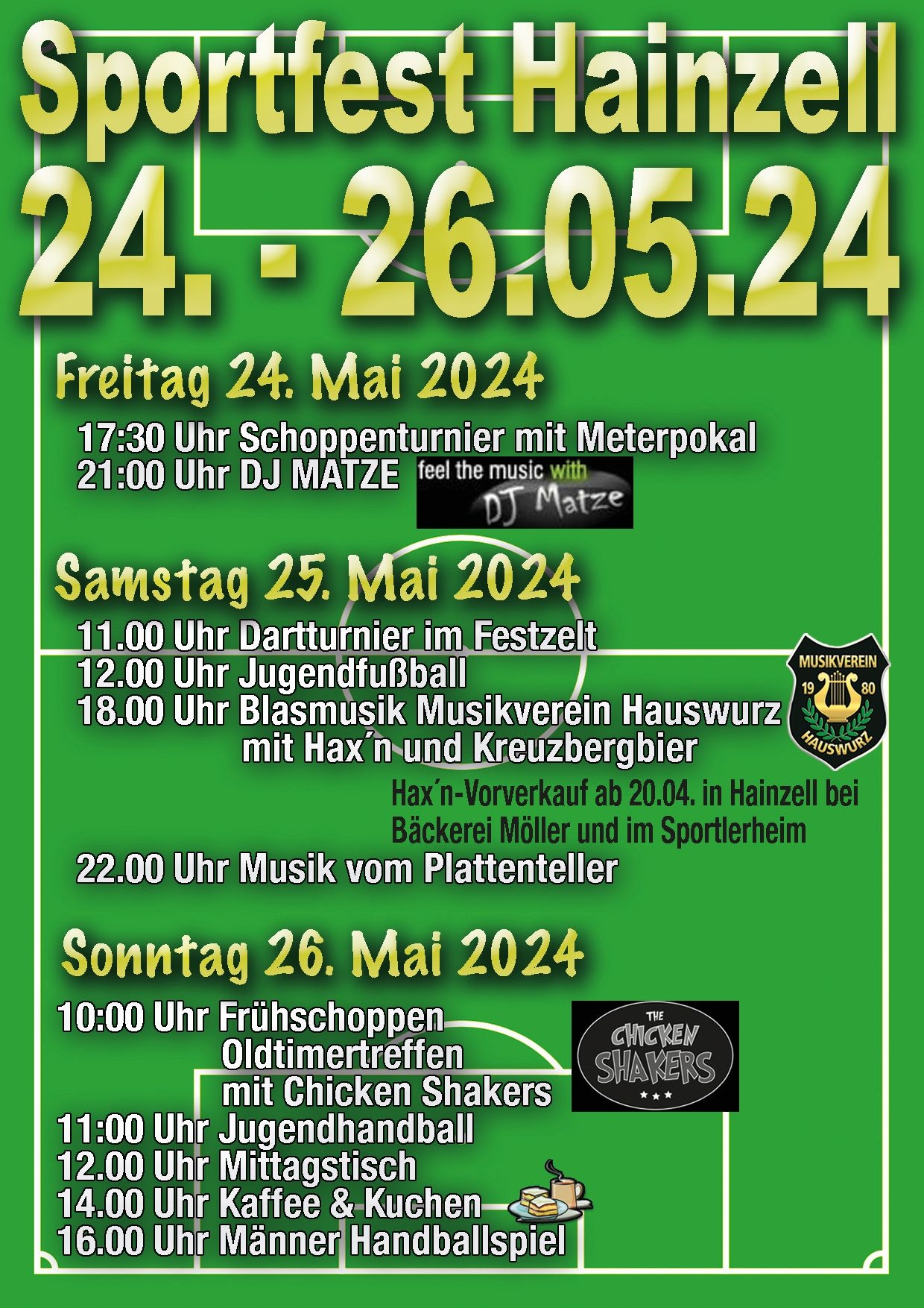 Sie sehen das Plakat für das Sportfest in Hainzell.
