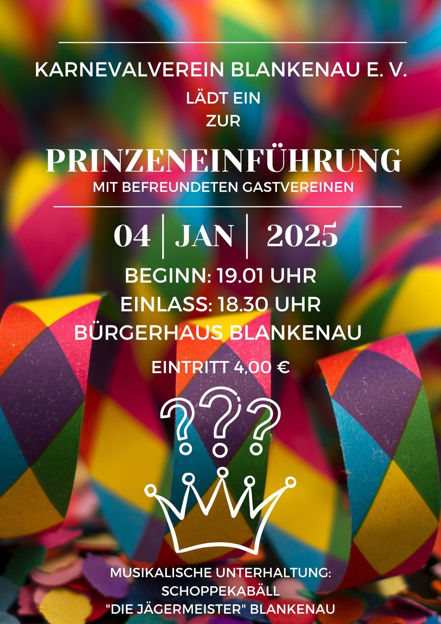 Prinzeneinführung Blankenau Hier sehen Sie einen Flyer der Prinzeneinführung in Blankenau.