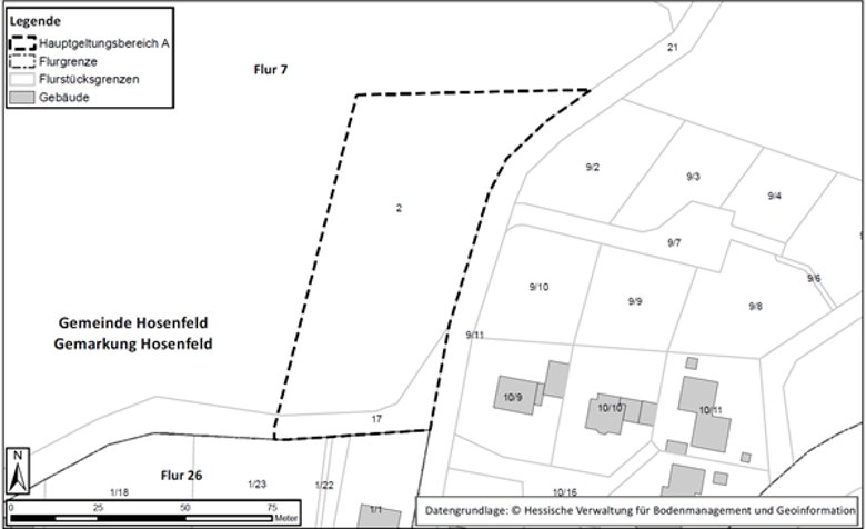Abb. 2: Geltungsbereich Bebauungsplan Nr.19 „Im Feld“ (Hauptgeltungsbereich A) Hier sehen Sie die Abbildung 2: Geltungsbereich Bebauungsplan Nr.19 „Im Feld“ (Hauptgeltungsbereich A).