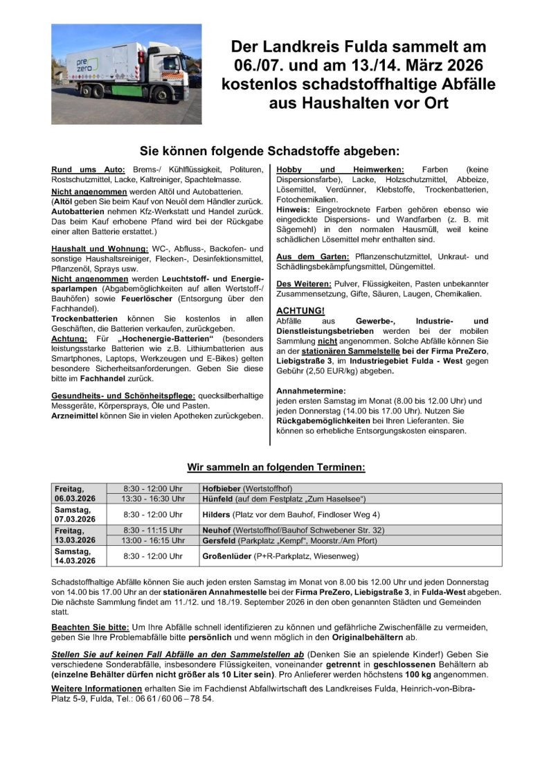 Hier sehen Sie den Flyer der Schadstoffsammlung.