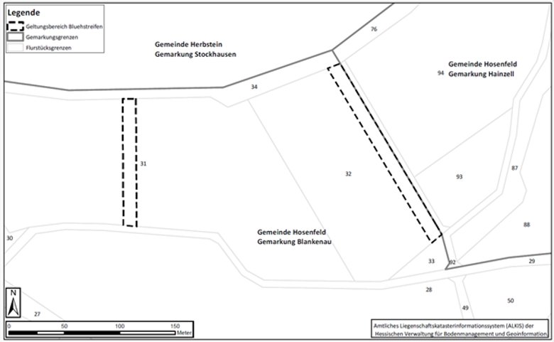 Sie sehen Lage und Abgrenzung der Zusatzgeltungsbereiche des Bebauungsplans Nr.11 „Freiflächenphotovoltaikanlage Schläberig“.