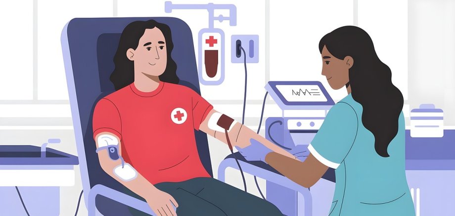 Hier sehen Sie ein Bild von einer Blutspende.