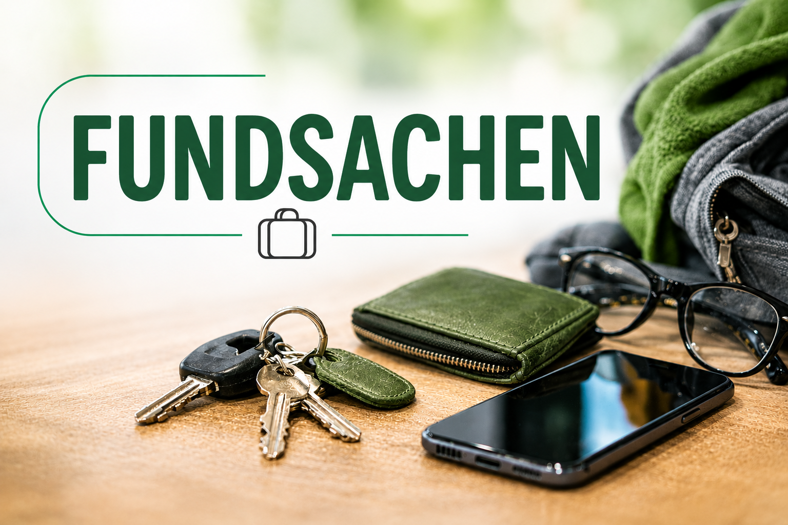 Sie sehen einen Schriftzug über Fundsachen.