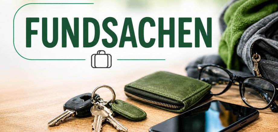 Fundsache Sie sehen einen Schriftzug über Fundsachen.