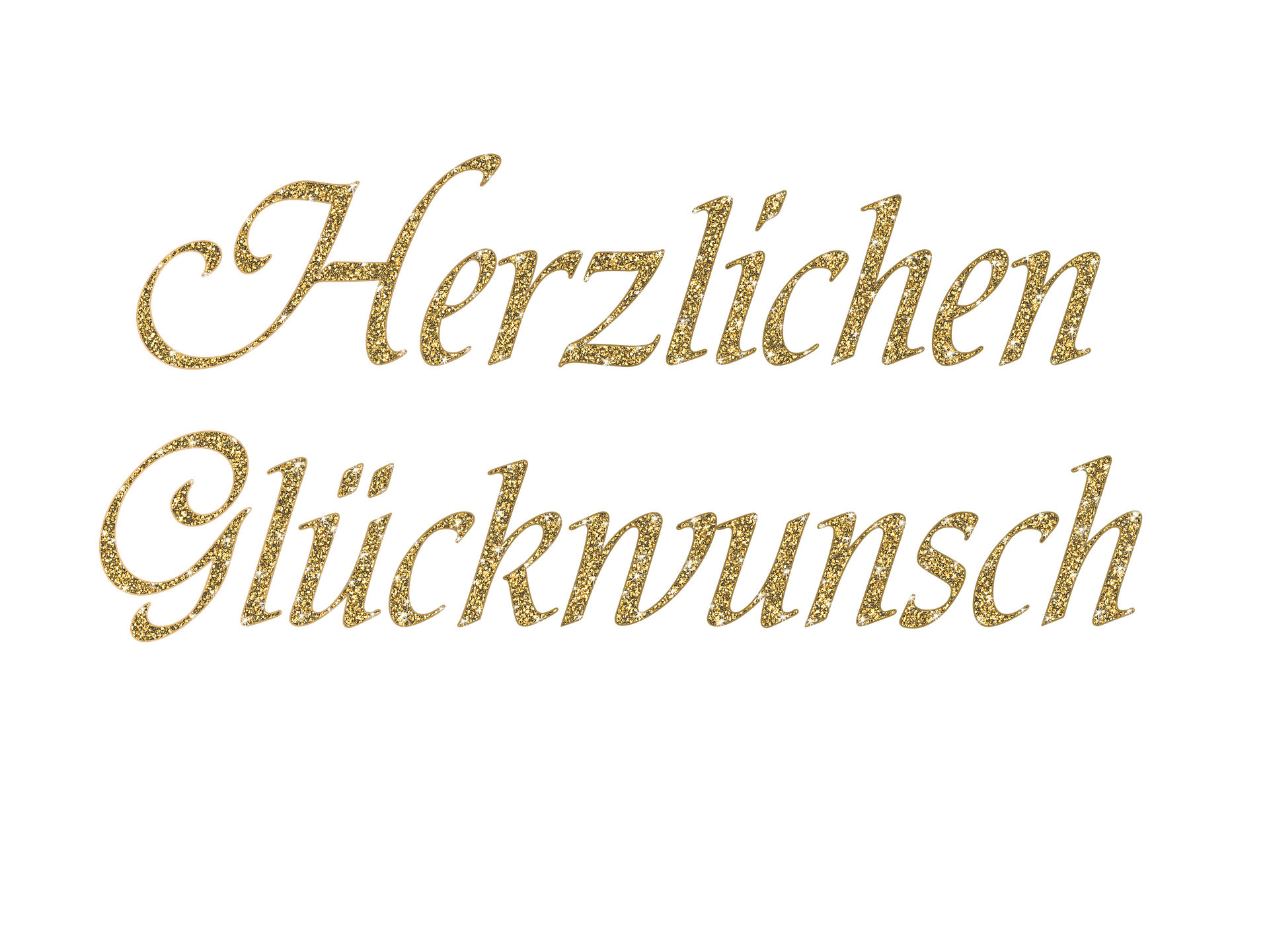 Sie sehen eine Aufschrift mit Herzlichen Glückwunsch.