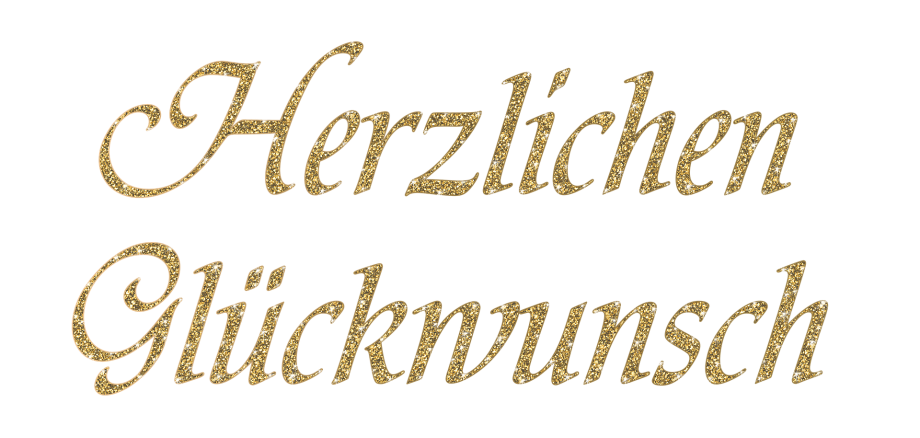 Sie sehen eine Aufschrift mit Herzlichen Glückwunsch.