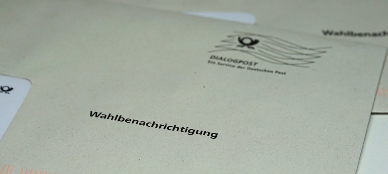 Wahlbrief Sie sehen den Umschlag eines Wahlbriefes.