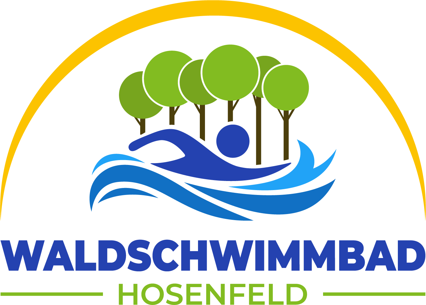 Sie sehen das Logo des Waldschwimmbades Hosenfeld.