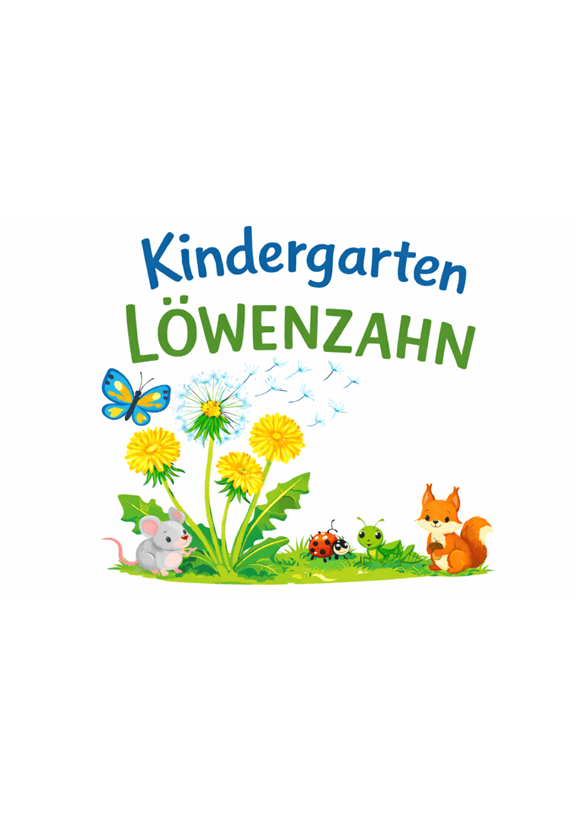 Sie sehen das Logo des Kindergartens Löwenzahn in Hosenfeld.