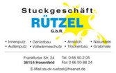 Hier sehen Sie das Logo des Stuckgeschäft Rützel GbR in Hosenfeld.
